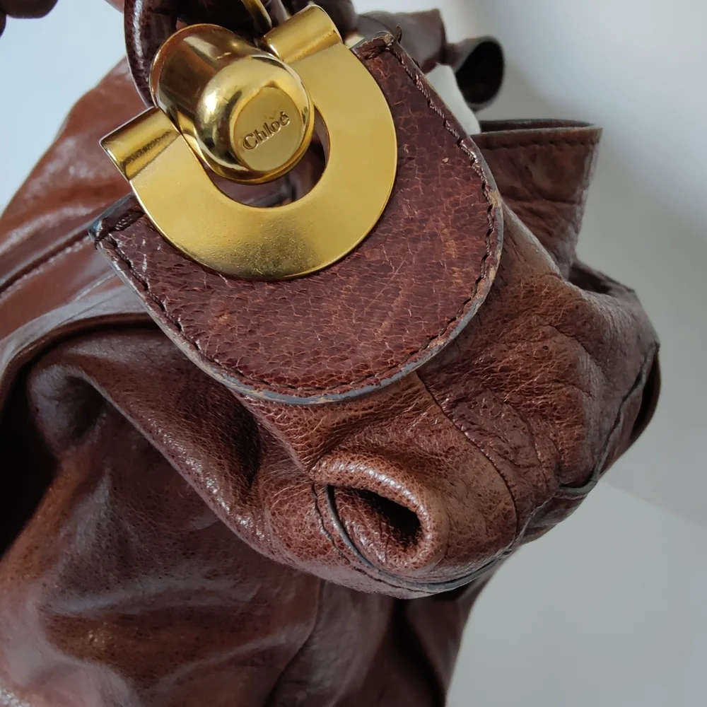 Chloe Lambskin Leather Heloise Large Hobo Satchel Bag
